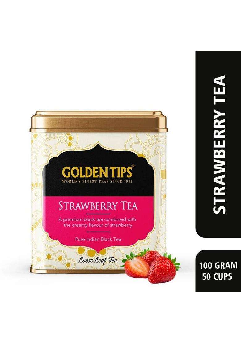 Golden Tips Indian Strawberry Black Tea Box&nbsp;&nbsp;(100 G) - Indya
