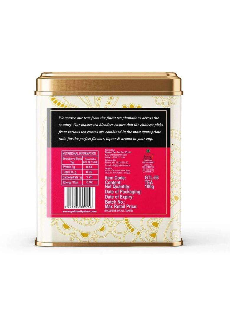 Golden Tips Indian Strawberry Black Tea Box&nbsp;&nbsp;(100 G) - Indya