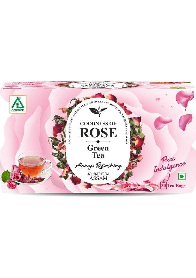 Aplomb Rose Petals Rose Green Tea Bags Box&nbsp;&nbsp;(30 Bags) - Indya