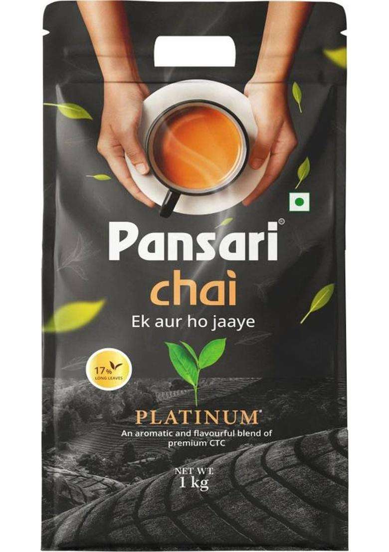 Pansari Platinum Tea / Chai Blend Of Ctc With 17% Long Leaves Tea Pouch&nbsp;&nbsp;(1 Kg) - Indya