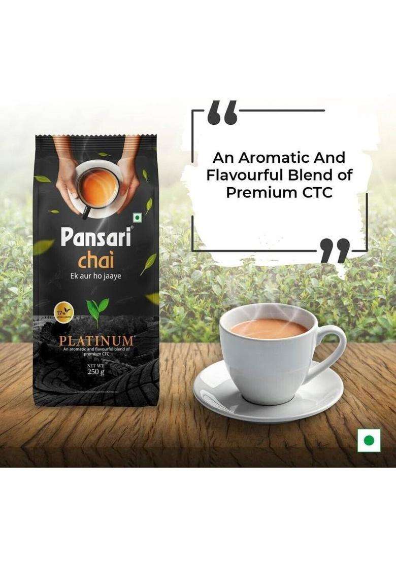 Pansari Platinum Tea / Chai Blend Of Ctc With 17% Long Leaves Tea Pouch&nbsp;&nbsp;(1 Kg) - Indya