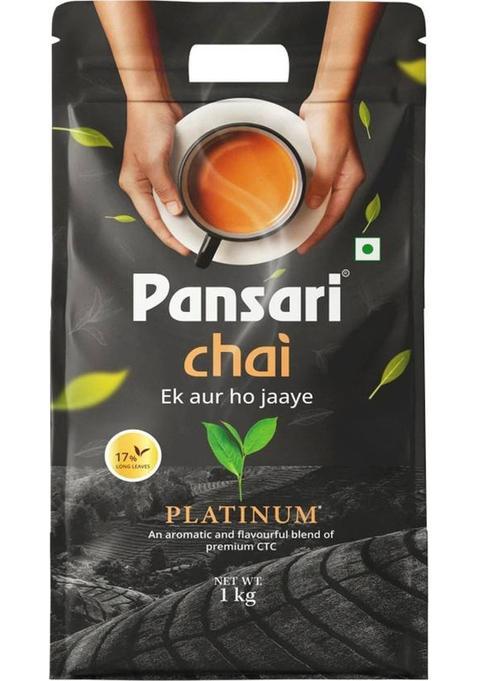 Pansari Platinum Tea / Chai Blend Of Ctc With 17% Long Leaves Tea Pouch&nbsp;&nbsp;(1 Kg)
