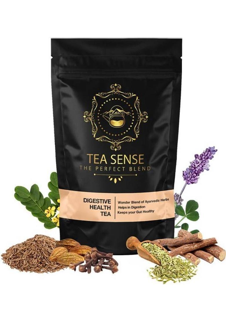 Tea Sense Digestive Health (Helps With Constipation, Gas, Bloating) Spices Herbal Tea Pouch (100 G)