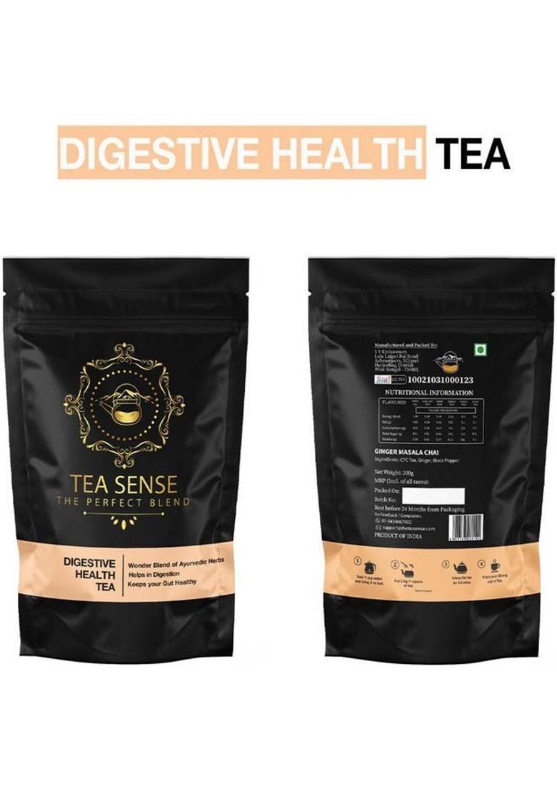 Tea Sense Digestive Health (Helps With Constipation, Gas, Bloating) Spices Herbal Tea Pouch (100 G)
