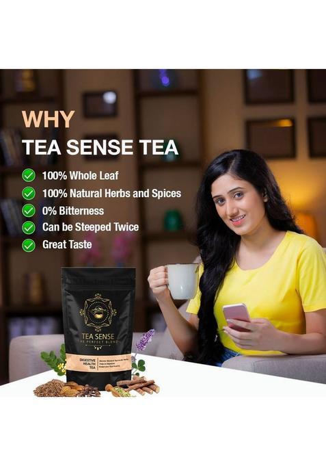 Tea Sense Digestive Health (Helps With Constipation, Gas, Bloating) Spices Herbal Tea Pouch (100 G)