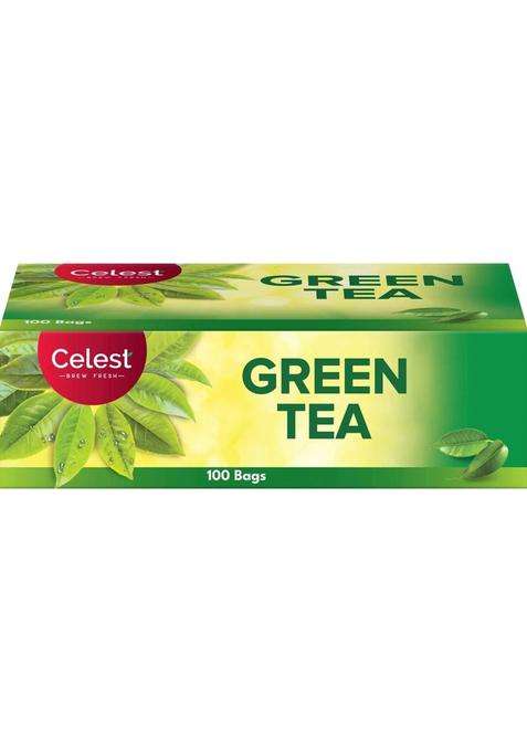 Celest Green Tea, 100 Tea Bags | Green Tea | Green Tea 100 Bags | Pure Green Tea | Green Apple Green Tea Bags Box&nbsp;&nbsp;(100 Bags)