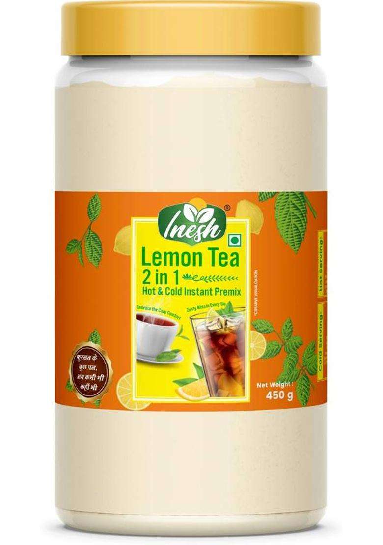 Inesh Lemon Tea 2 In 1 Hot & Cold Instant Premix Jar 450 G Tea Box&nbsp;&nbsp;(450 G) - Indya