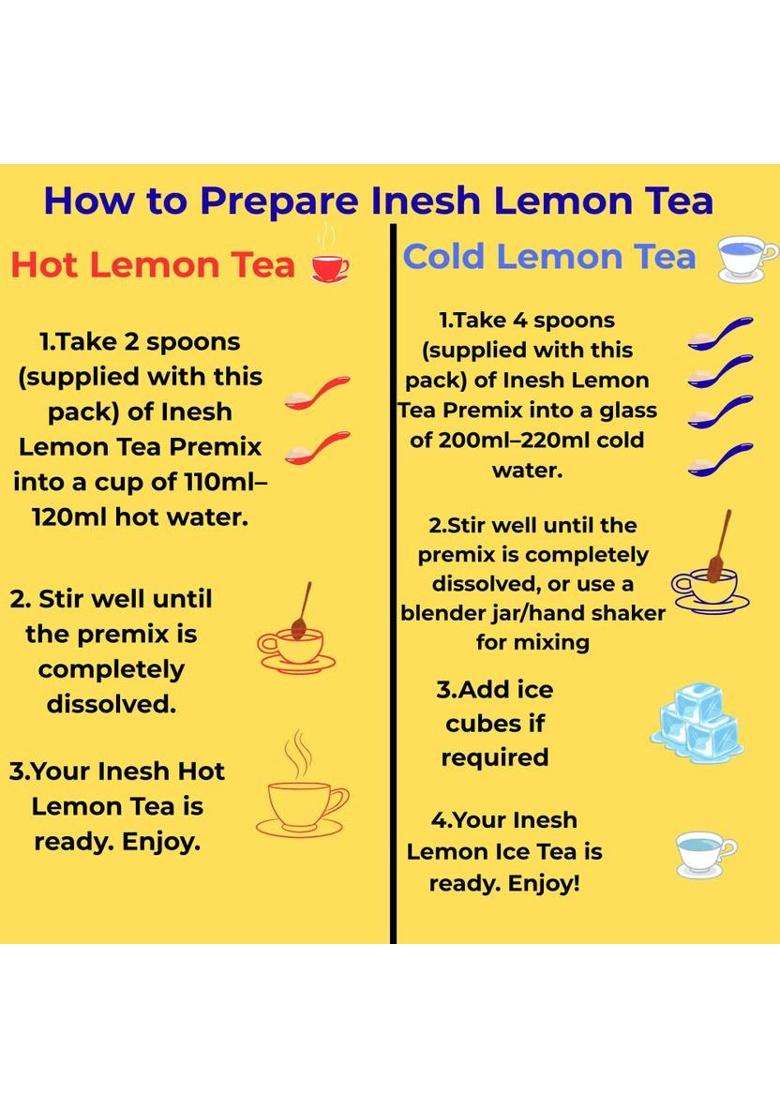 Inesh Lemon Tea 2 In 1 Hot & Cold Instant Premix Jar 450 G Tea Box&nbsp;&nbsp;(450 G) - Indya