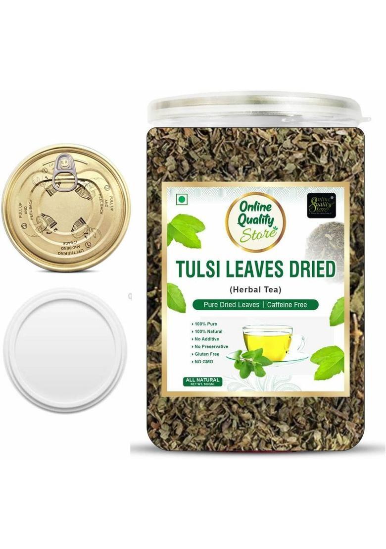 Online Quality Store Tulsi Tea -100G | Tulsi Dried Leaves Herbal Green Tea| Tulsi Tea | Herbal Tea Plastic Bottle (100 G)