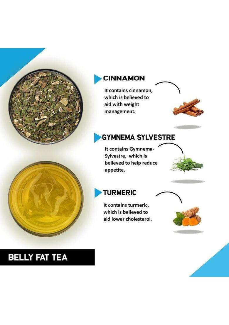 Teacurry Belly Fat Tea (3 Months Pack, 90 Tea Bags) - Helps With Belly Fat, Water Weight Herbal Tea Bags Pouch&nbsp;&nbsp;(3 X 30 Bags) - Indya