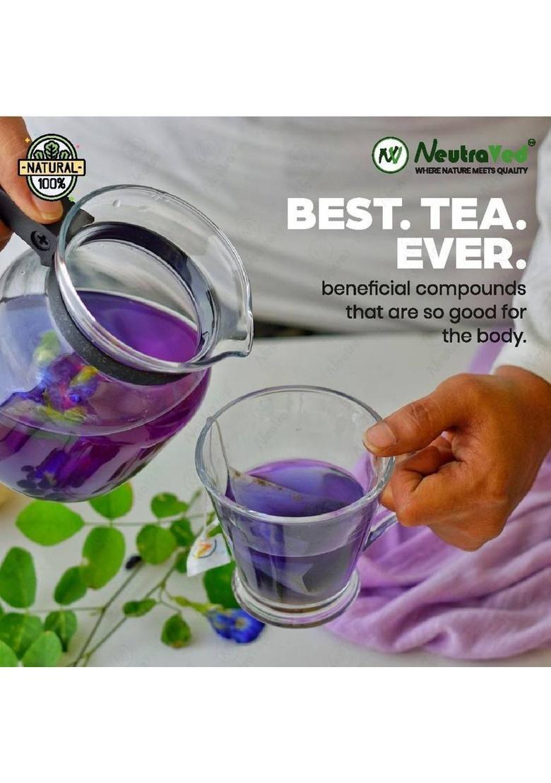 Neutraved Premium Butterfly Pea Flower Tea Aprajita For Weight Loss Used As Cocktail Blue Tea Plastic Bottle (20 G)