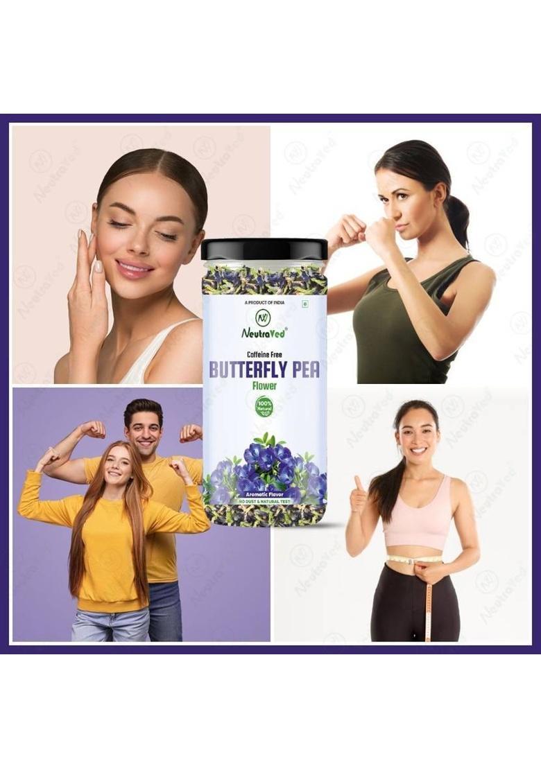 Neutraved Premium Butterfly Pea Flower Tea Aprajita For Weight Loss Used As Cocktail Blue Tea Plastic Bottle (20 G)