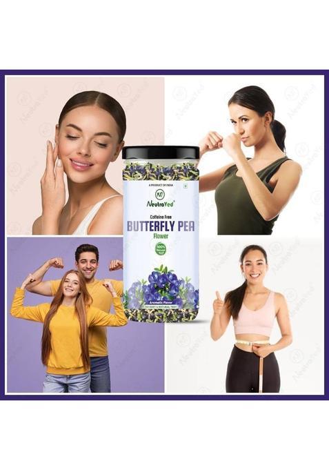 Neutraved Premium Butterfly Pea Flower Tea Aprajita For Weight Loss Used As Cocktail Blue Tea Plastic Bottle (20 G)