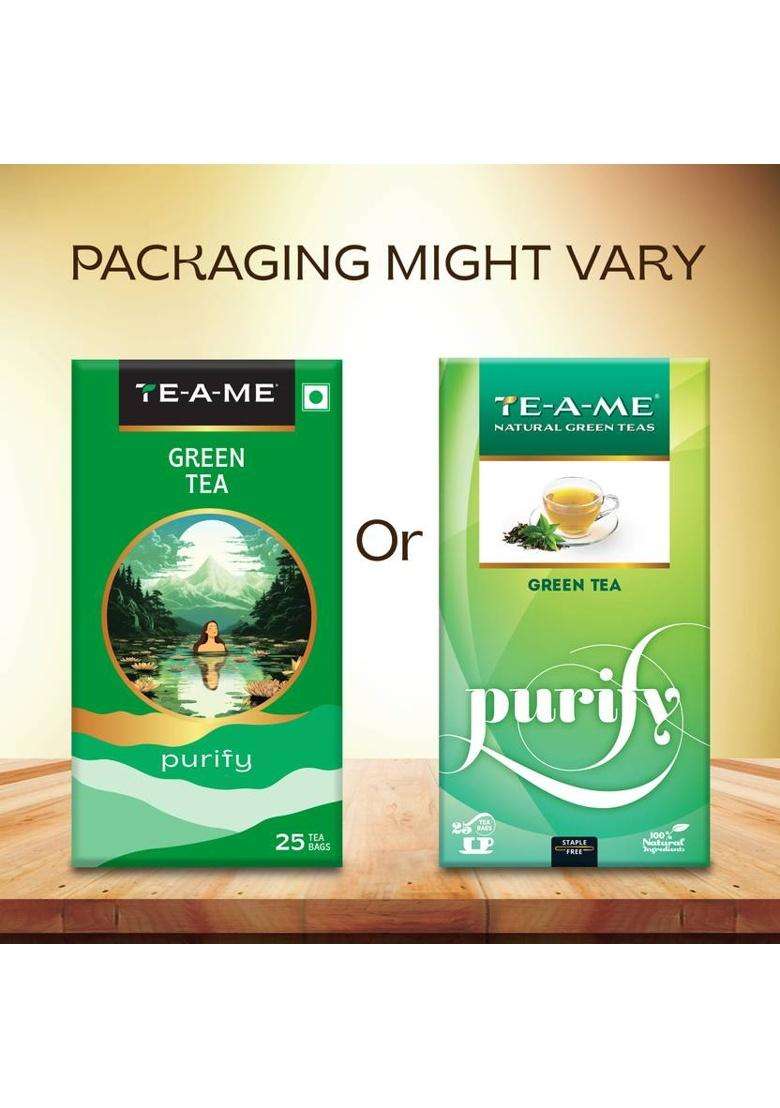 Te-A-Me Natural Pack Of 3 (3 X 25 = 75 Tea Bags) Green Tea Bags Box&nbsp;&nbsp;(3 X 25 Bags) - Indya