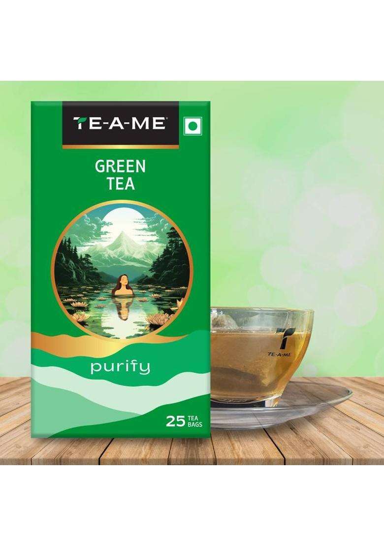 Te-A-Me Natural Pack Of 3 (3 X 25 = 75 Tea Bags) Green Tea Bags Box&nbsp;&nbsp;(3 X 25 Bags) - Indya