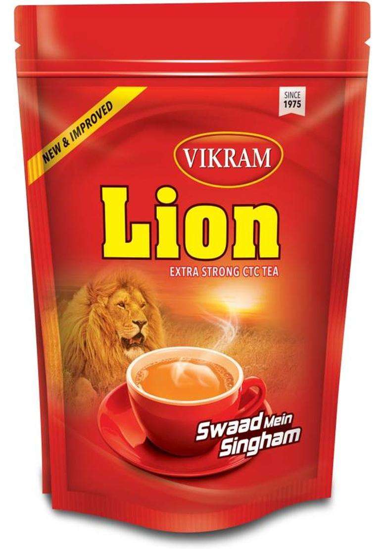 Vikram Lion Tea | Selected Assam Tea Leaves (Solid Dum, Swaad Mein Singham) 1Kg Black Tea Pouch&nbsp;&nbsp;(1 Kg) - Indya