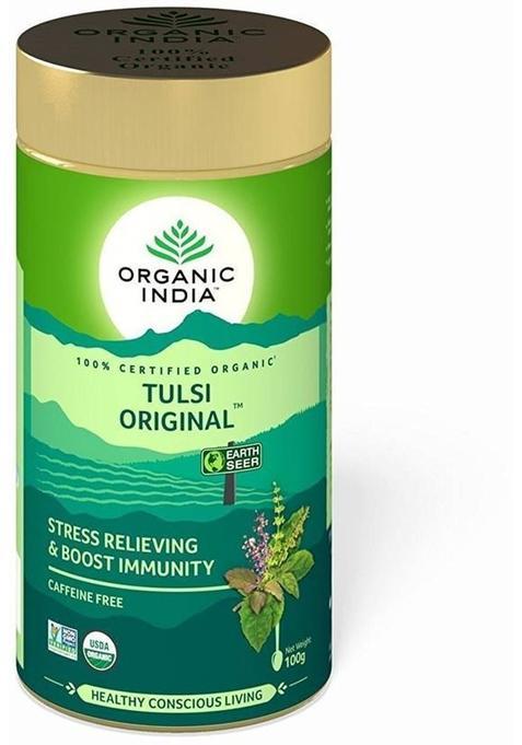 Organic India Tulsi Original 100 Gm Tin- (Pack Of 3) Tulsi Herbal Tea Drum (3 X 100 G)