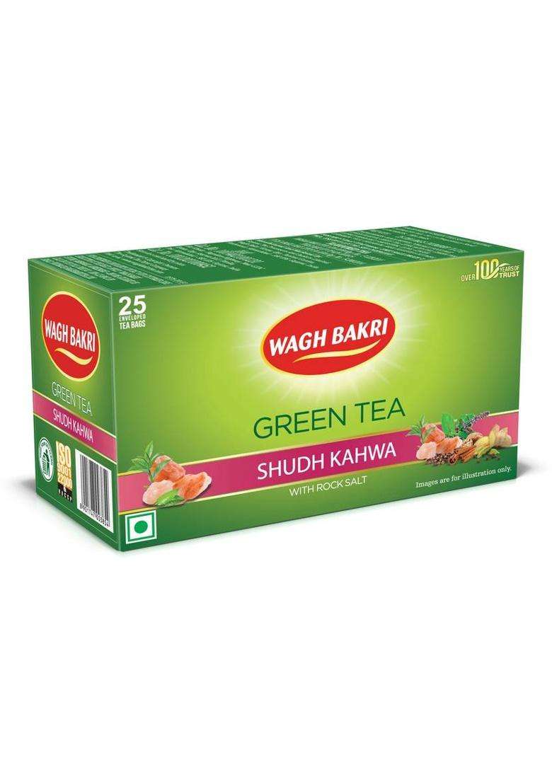 Waghbakri Green Tea Shudh Kahwa Tea Bag Green Tea Box&nbsp;&nbsp;(25 X 1.5 G) - Indya