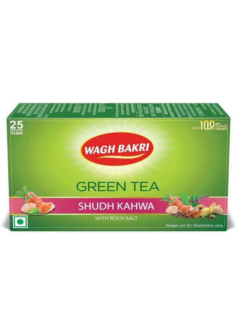 Waghbakri Green Tea Shudh Kahwa Tea Bag Green Tea Box&nbsp;&nbsp;(25 X 1.5 G) - Indya
