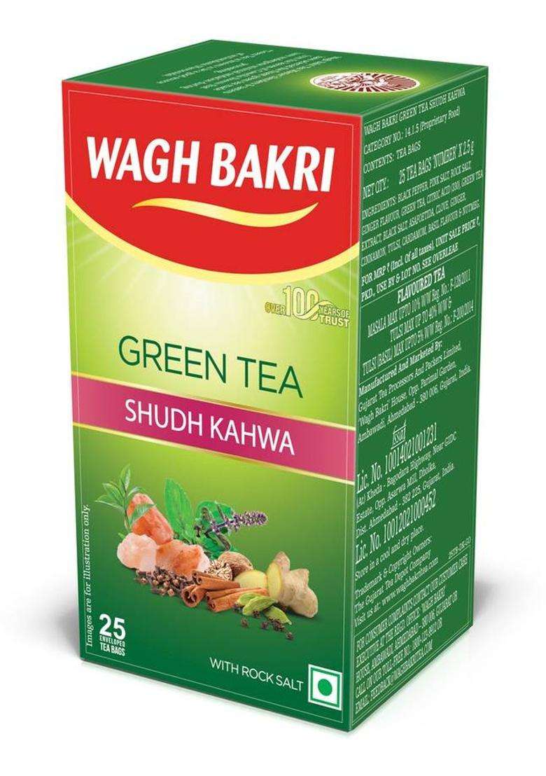 Waghbakri Green Tea Shudh Kahwa Tea Bag Green Tea Box&nbsp;&nbsp;(25 X 1.5 G) - Indya
