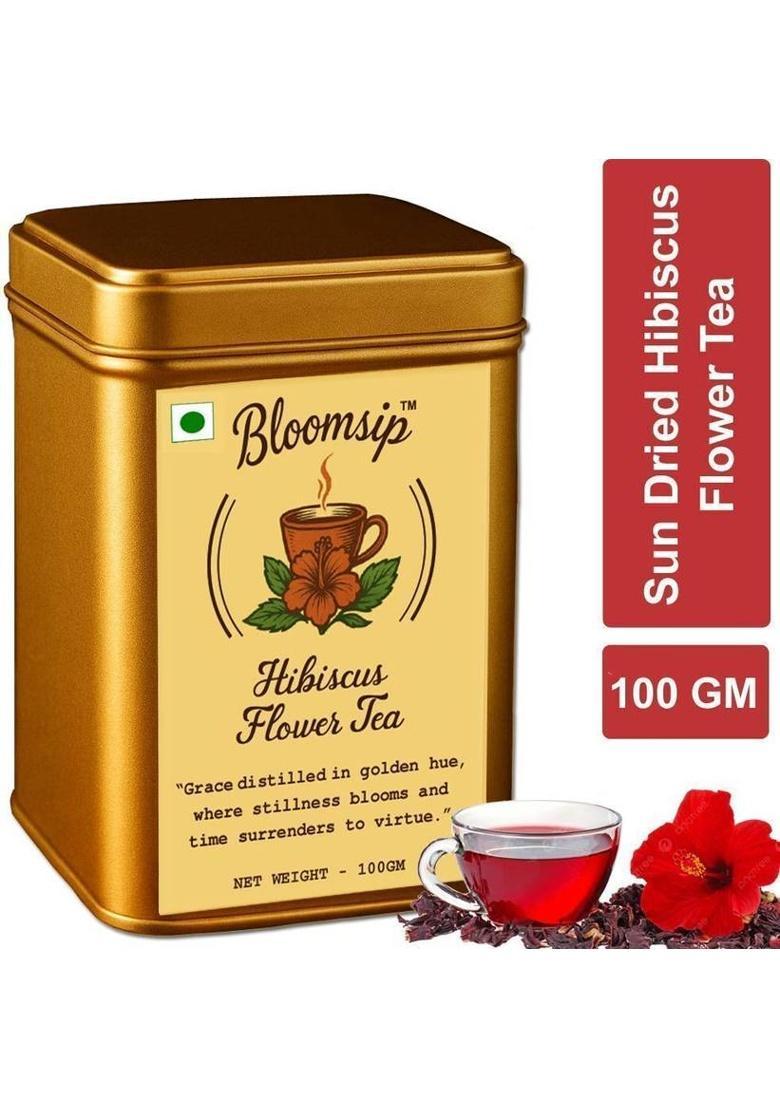 Bloomsip Hibiscus Flower Tea Hibiscus Herbal Tea Tin (100 G)