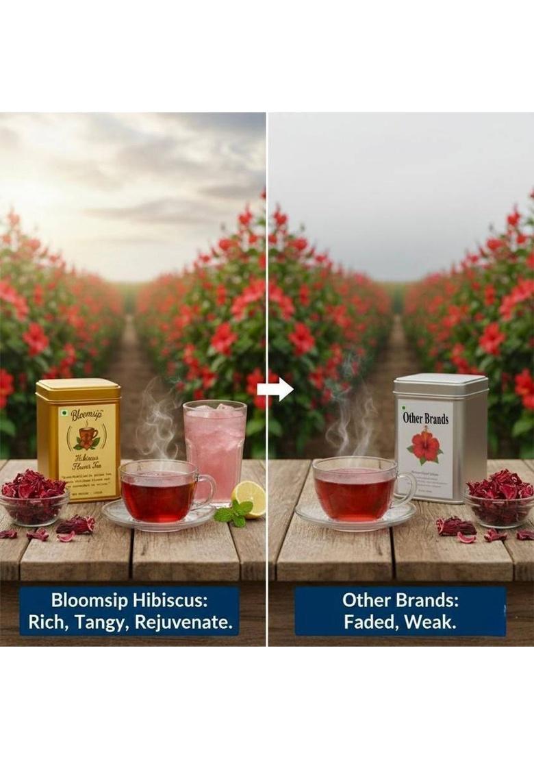 Bloomsip Hibiscus Flower Tea Hibiscus Herbal Tea Tin (100 G)