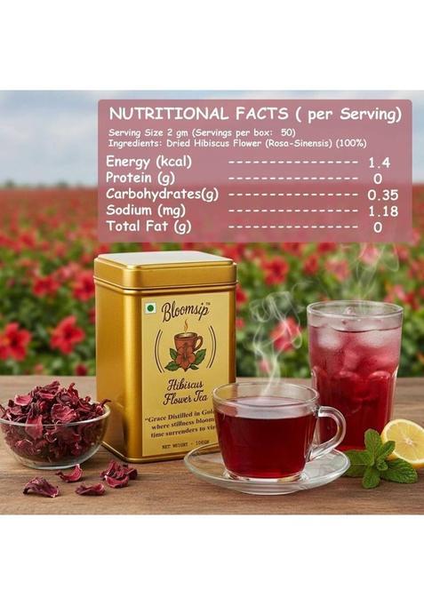 Bloomsip Hibiscus Flower Tea Hibiscus Herbal Tea Tin (100 G)