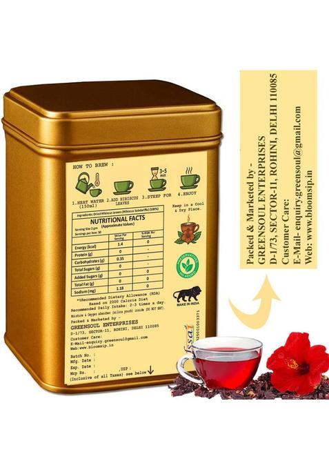 Bloomsip Hibiscus Flower Tea Hibiscus Herbal Tea Tin (100 G)