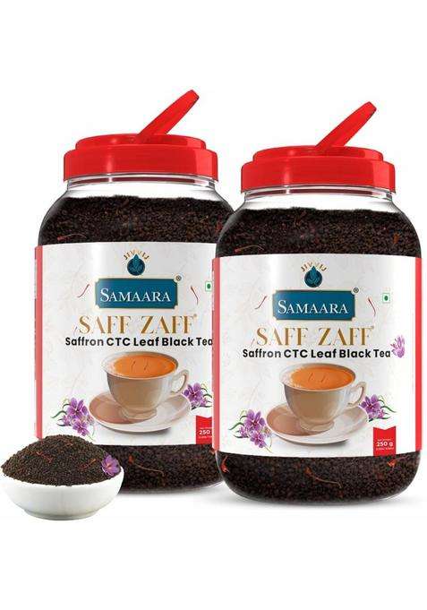Jivvij Samaara Saff Zaff Ctc Kesar Saffron Saffron Black Tea Mason Jar&nbsp;&nbsp;(2 X 250 G)