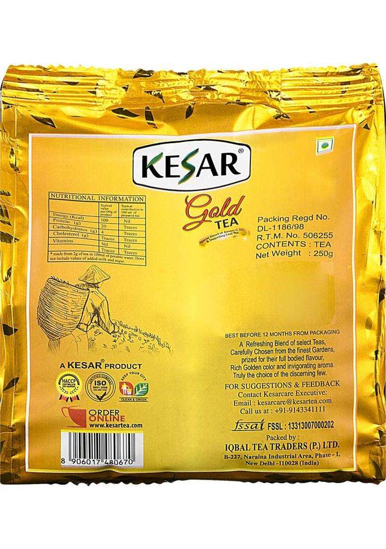 Kesar Gold Tea 250 Gm Unflavoured Tea Blend Pouch&nbsp;&nbsp;(250 G) - Indya