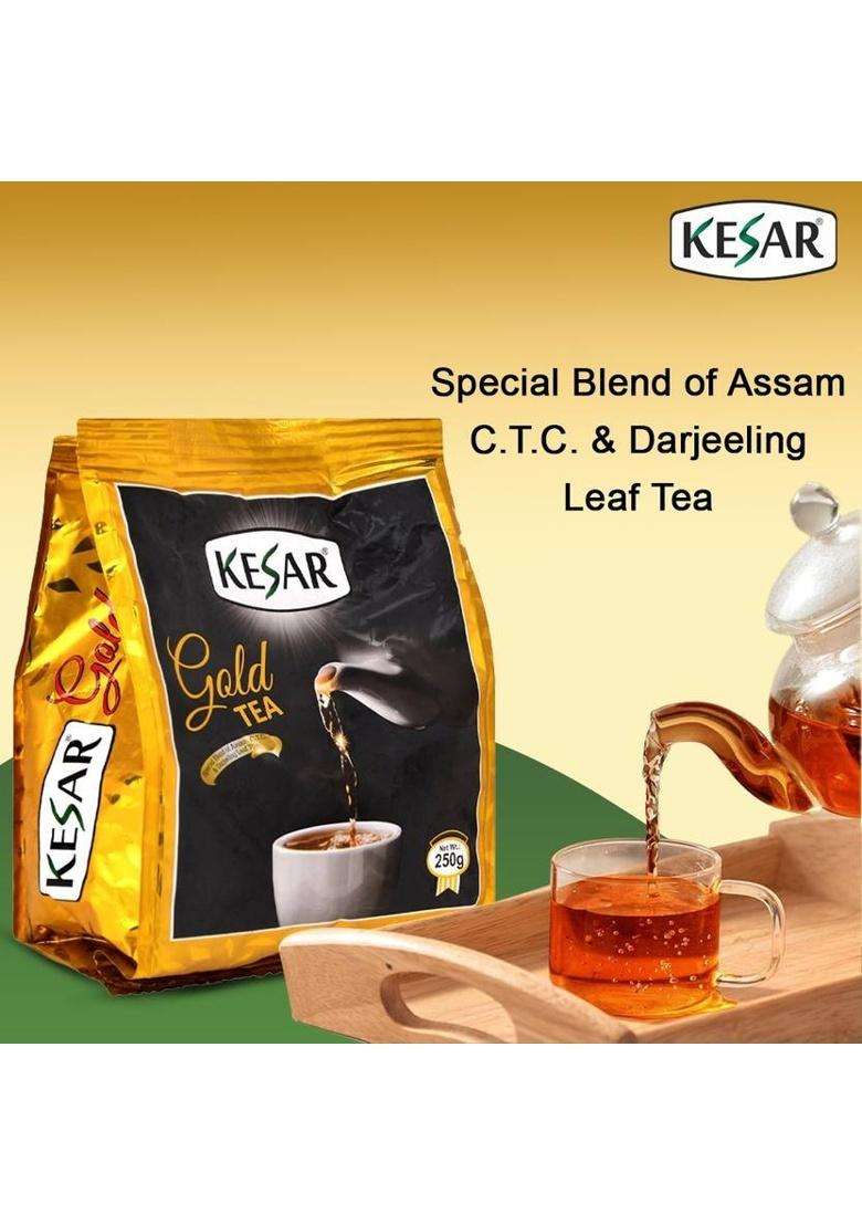Kesar Gold Tea 250 Gm Unflavoured Tea Blend Pouch&nbsp;&nbsp;(250 G) - Indya