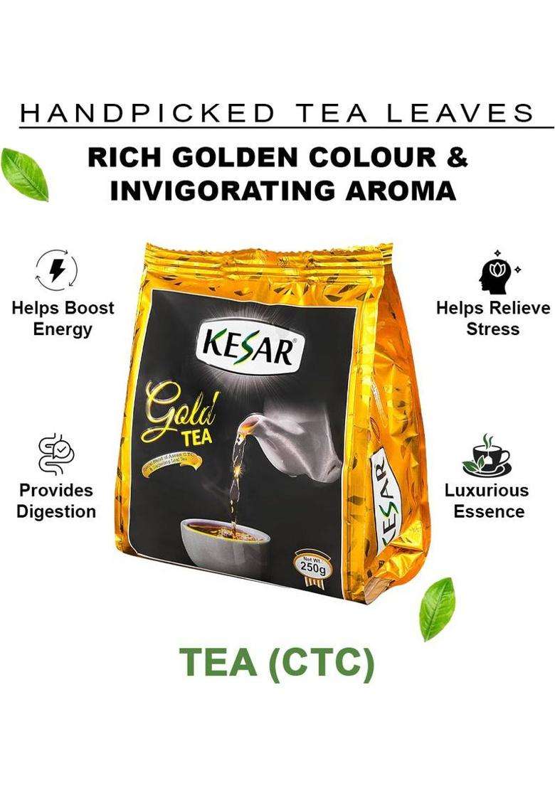 Kesar Gold Tea 250 Gm Unflavoured Tea Blend Pouch&nbsp;&nbsp;(250 G) - Indya