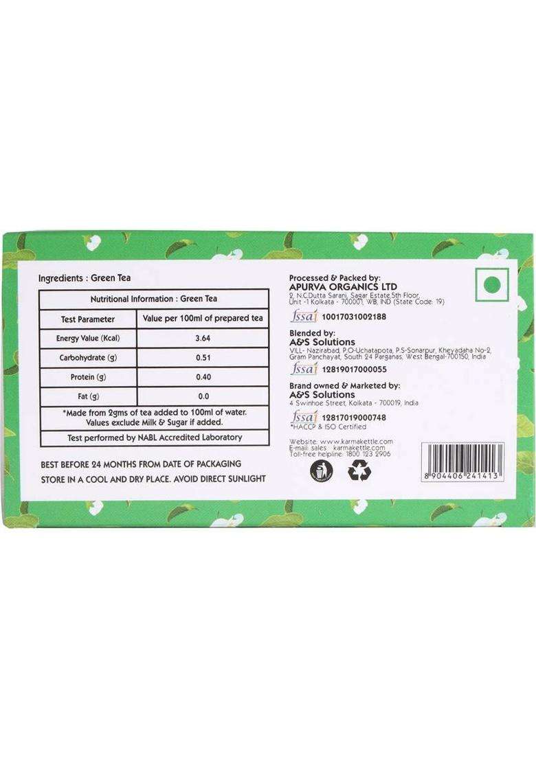 Karma Kettle Green Tea Unbleached And Staple-Free 25 Teabags Green Tea Bags Box&nbsp;&nbsp;(25 Bags) - Indya