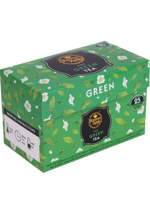 Karma Kettle Green Tea Unbleached And Staple-Free 25 Teabags Green Tea Bags Box&nbsp;&nbsp;(25 Bags)