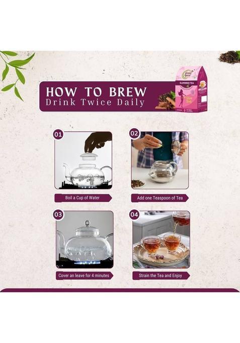 Green Spore Slimming Tea For Weight Loss|A Blend Of Natural Herbs |Reduces Fat Accumulation| Lemon Grass, Amla, Cinnamon, Ginger Herbal Tea Pouch (2 X 60 G)