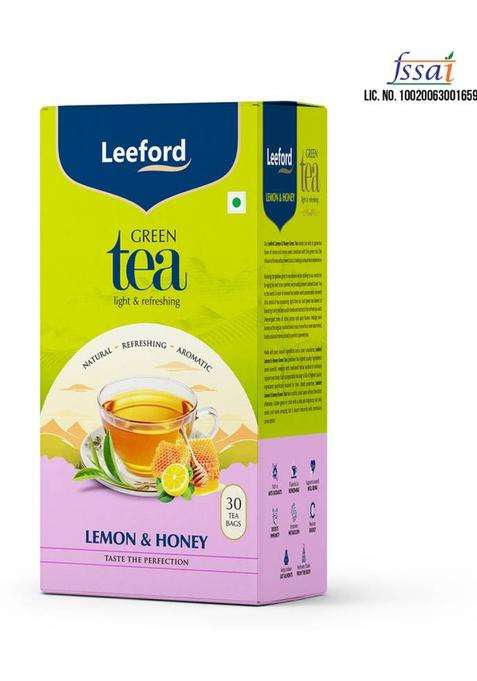 Leeford Lemon Honey Green Tea|Zesty Detox Brew For Immunity, Digestion & Daily Wellness Lemon, Honey Green Tea Bags Box&nbsp;&nbsp;(30 Bags)