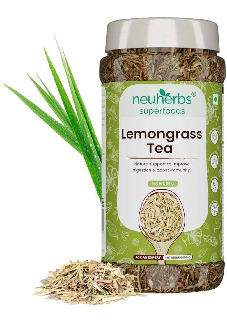 Neuherbs Lemongrass Tea Leaves To Improve Digestion & Boost Immunity | Caffeine Free Lemon Grass Herbal Tea Plastic Bottle (50 G)