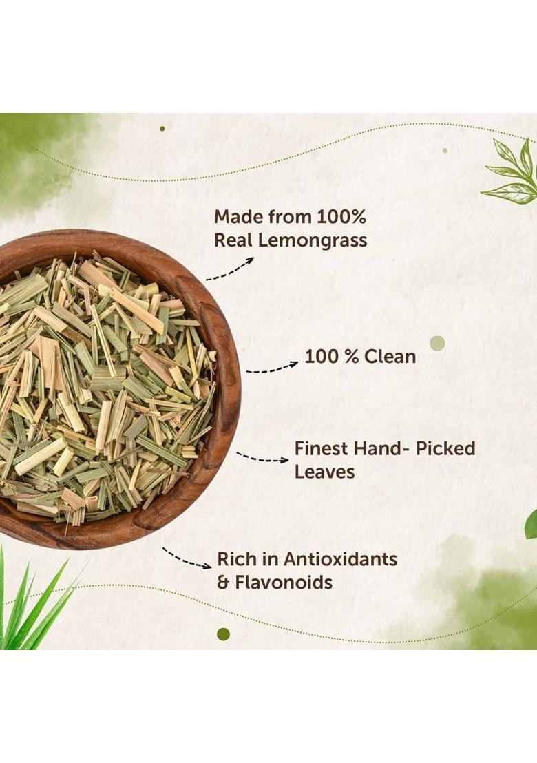 Neuherbs Lemongrass Tea Leaves To Improve Digestion & Boost Immunity | Caffeine Free Lemon Grass Herbal Tea Plastic Bottle (50 G)