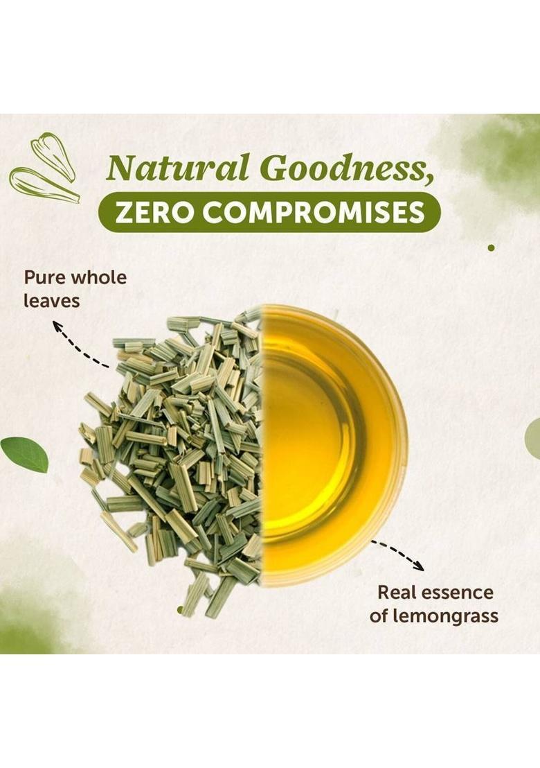 Neuherbs Lemongrass Tea Leaves To Improve Digestion & Boost Immunity | Caffeine Free Lemon Grass Herbal Tea Plastic Bottle (50 G)