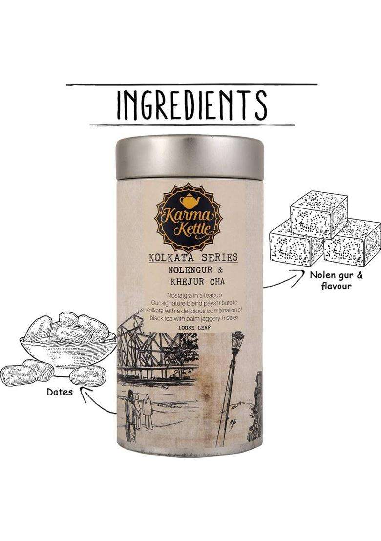 Karma Kettle Nolen Gur & Khejur Cha, Black Tea, 75G Tin Black Tea Tin&nbsp;&nbsp;(75 G) - Indya