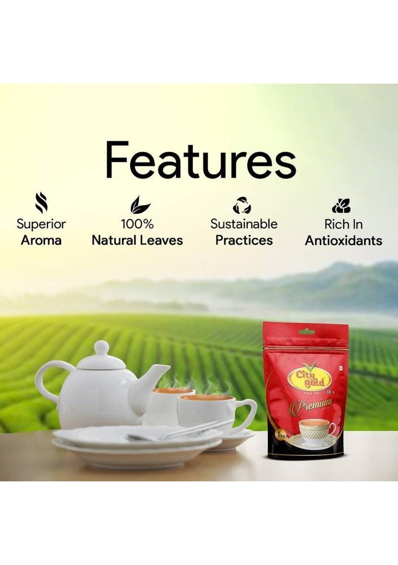 Citygold Premium Tea (250 Gm Packs Of 4) Unflavoured Black Tea Pouch (4 X 0.25 Kg)