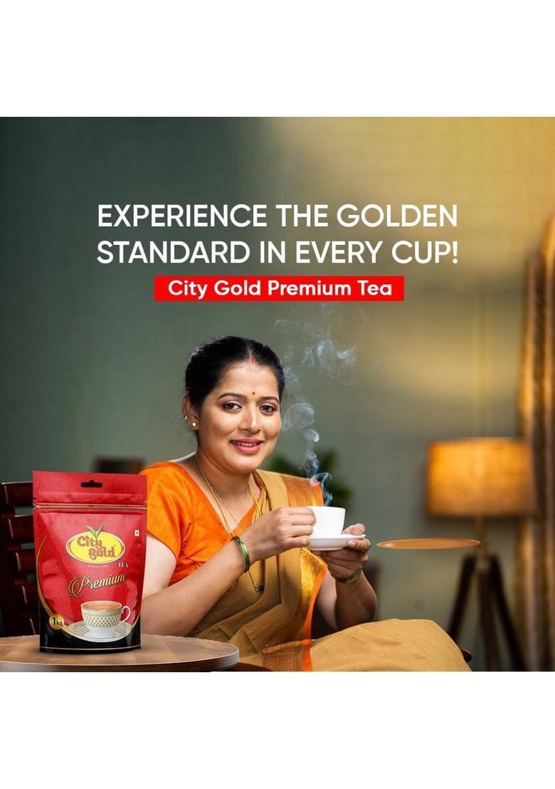 Citygold Premium Tea (250 Gm Packs Of 4) Unflavoured Black Tea Pouch (4 X 0.25 Kg)