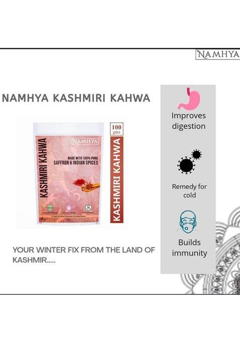 Namhya Foods Kashmiri Kahwa With Pure Saffron Tea Bags Herbal Tea Pouch (100 G)