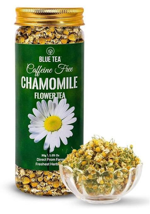 Blue Tea Chamomile Tea - 30G - 30+ Cups | Sleep & Relaxation | Caffeine Free - Flower Tea Chamomile Herbal Tea Plastic Bottle&nbsp;&nbsp;(30 G)