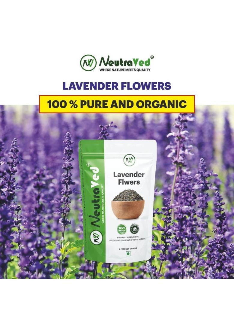 Neutraved Dried Lavender Flowers Buds Herbal Tea Caffeine Free Loose Leaves Soothing Tea Lavender Herbal Tea Pouch (50 G)