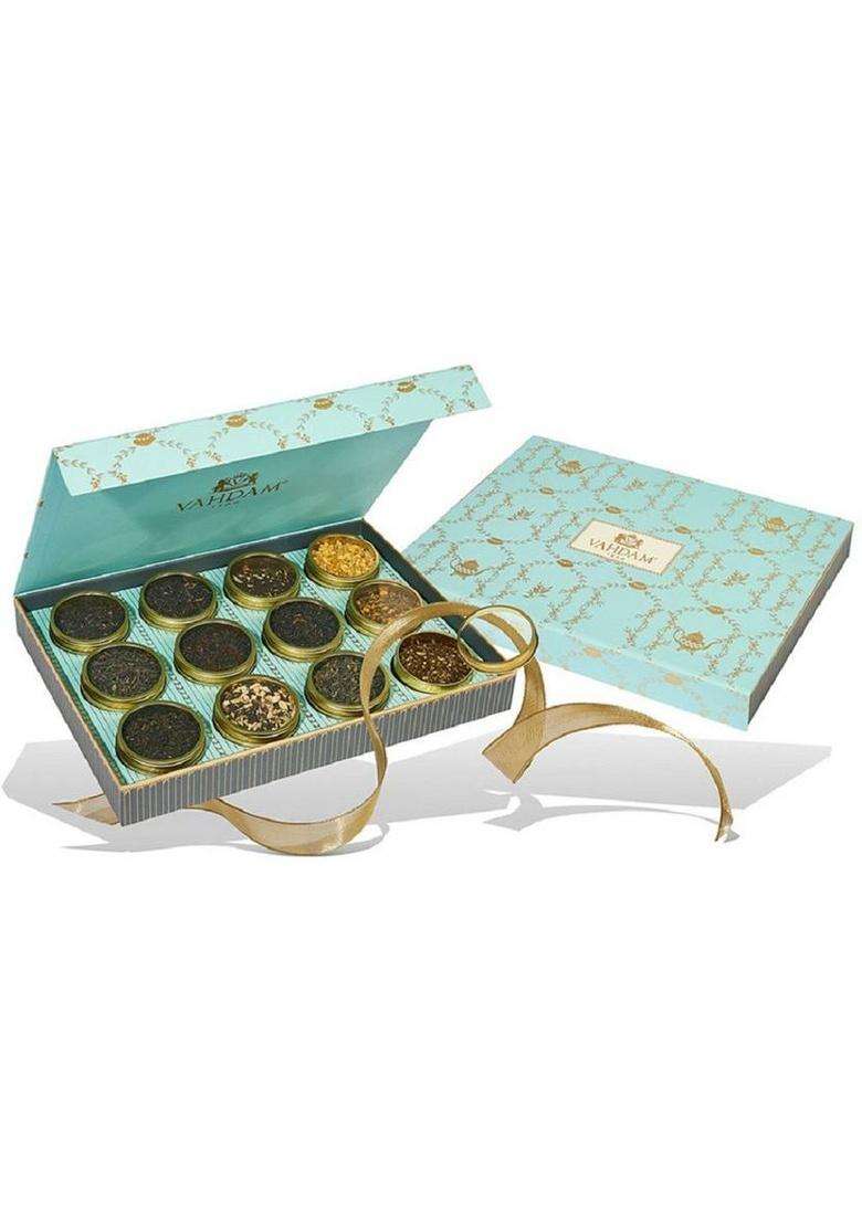 Vahdam Bloom - 12 Assorted Assorted Tea Blend Festive Gift Box&nbsp;&nbsp;(250 G) - Indya