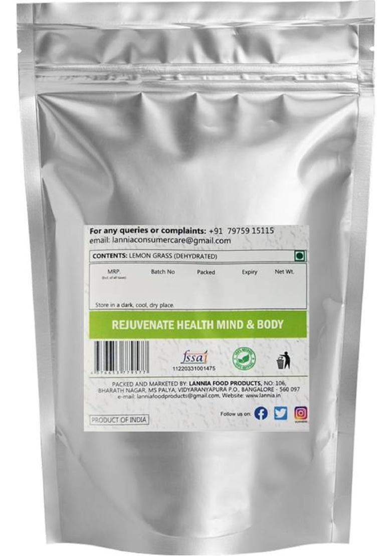 Dophie Lemongrass Cut, Dried Herb 200Gm [Pack -1] Lemongrass Fine Cut & Sifted Perfect For Herbal Tea, Soups, Salads, Marinades Etc Lemon Grass Herbal Tea Pouch (200 G)