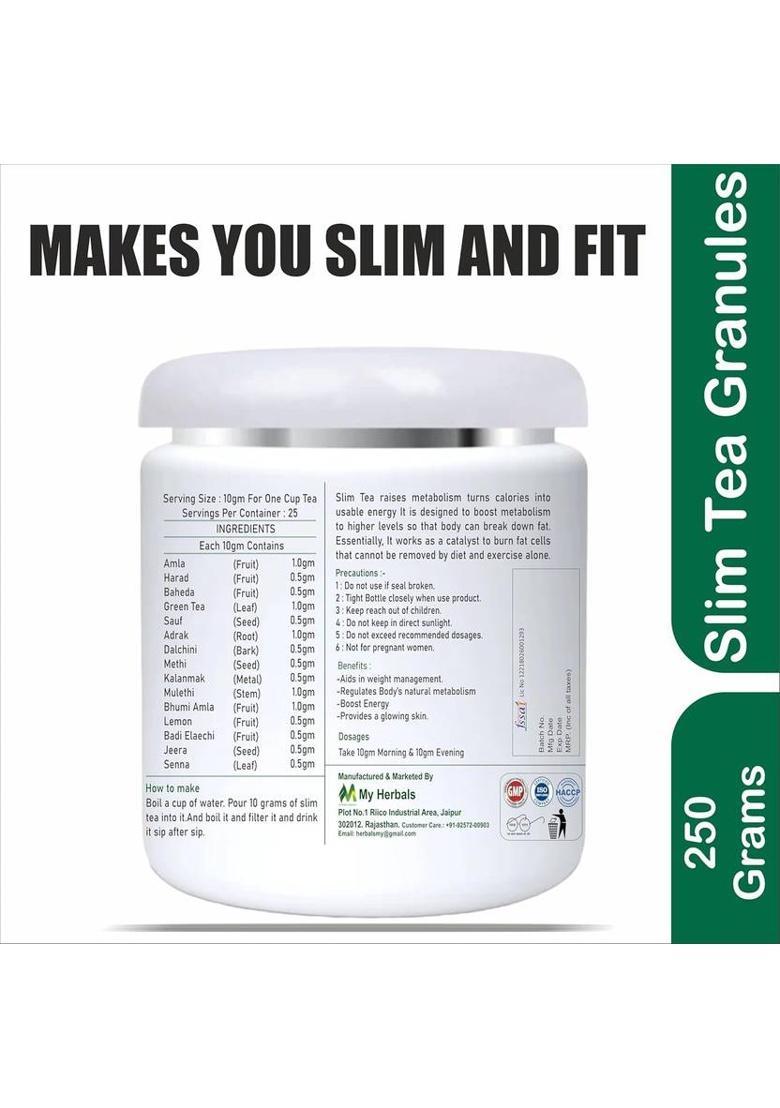My Herbal Remedies Slim Tea Granuals Tasty Herbal Tea Helps In Weigh Loss 250 Grams Tulsi Herbal Tea Box (250 G)
