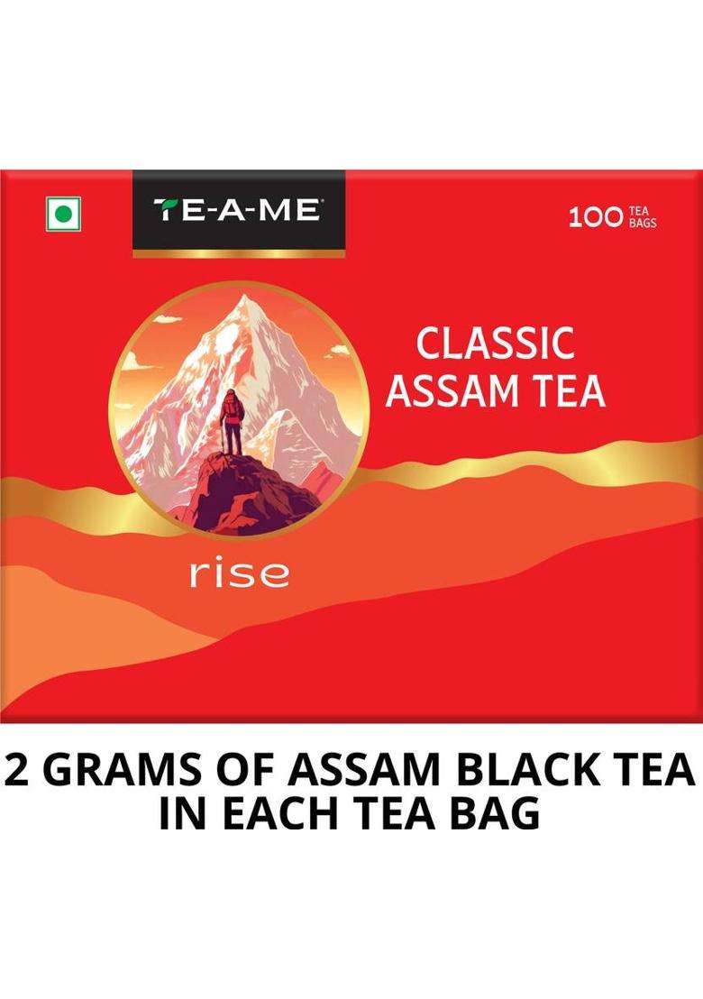 Te-A-Me Classic Assam Black Tea, 2G Of Premium Assam Tea In Each Unflavoured Black Tea Bags Box&nbsp;&nbsp;(100 Bags) - Indya