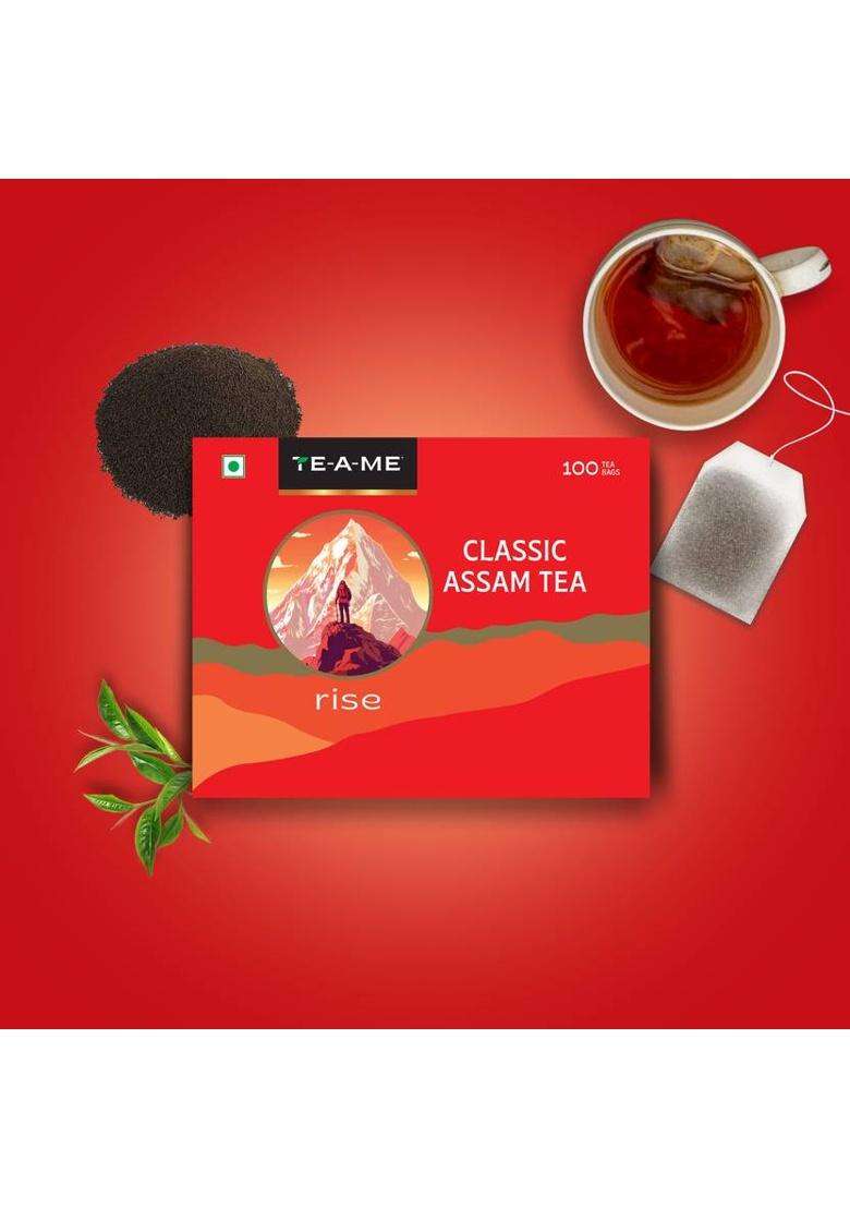 Te-A-Me Classic Assam Black Tea, 2G Of Premium Assam Tea In Each Unflavoured Black Tea Bags Box&nbsp;&nbsp;(100 Bags) - Indya